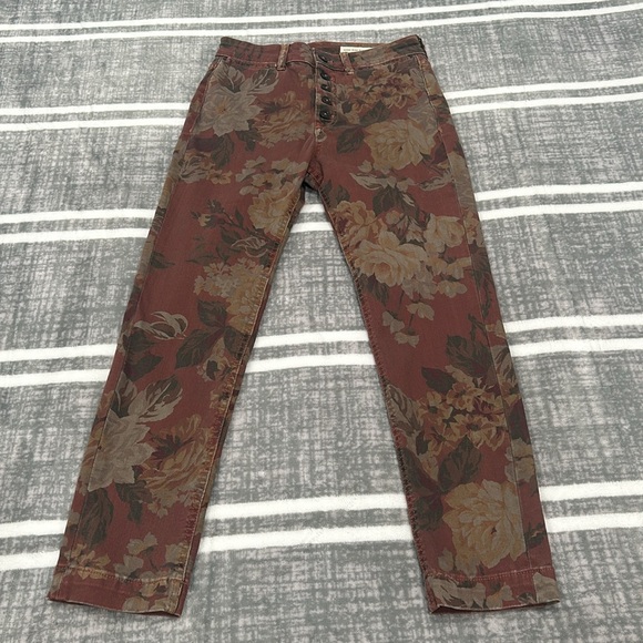 Anthropologie Pilcro & The Letterpress Floral Jeans Button Front High Rise - Picture 4 of 11